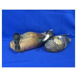 (2) HANDPAINTED DUCK DECOY DECORATIONS