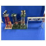 (4) PIECES: (3) AMERICAN FLYER FLOODLIGHT TOWERS &