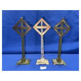 (3) LIONEL RAILROAD CROSSING SIGNS