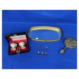 JAPAN MARKED CUP AND SPOON SET, VINTAGE HAND