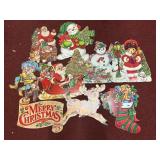 (10) VINTAGE DIE CUT CARDBOARD CHRISTMAS WINDOW