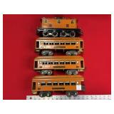 LIONEL TRAINS NO. 256 O GAUGE LOCOMOTIVE W/ (3)