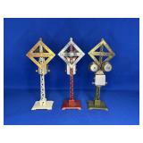 (3) LOCOMOTIVE RAILROAD CROSSING SIGNALS LIONEL