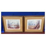 (2) FRAMED JOHN E. BRADLEY N.J.W.S. PRINTS