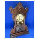 SETH THOMAS GINGERBREAD CLOCK APPROX 23" X 14"