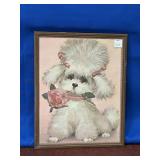 FRAMED PRETTY IN PINK DOG PRINT