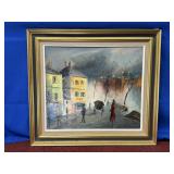 FRAMED OIL PAINTING ON CANVAS SIGNED LENDGAR