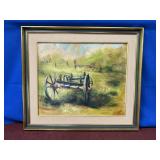 FRAMED AND SIGNED WESTON OIL ON CANVAS FARM SCENE