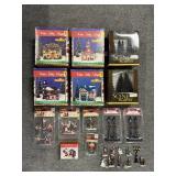 LEMAX FIGURINES, BACHMANN TREES, (4) WINTER