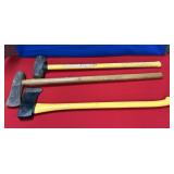 8 LB SLEDGE, CENTRAL FORGE 3-1/2 LB AXE & WOOD