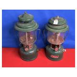 (2) GREEN COLEMAN LANTERS ONE IS MARKED MODEL 220K