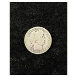 1908-D BARBER SILVER QUARTER