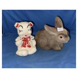 PIGGY BANK & FUZZY BUNNY BANK