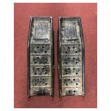 (PAIR) BLACK METAL CAR RAMPS