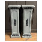 (PAIR) 29" DECORATIVE PLASTER PILLARS