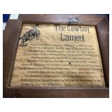 (3) FRAMED COWBOY/WESTERN STYLE WALL HANGERS