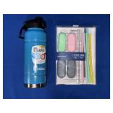 (NEW) BUBBA 40OZ THERMOS & (NEW) SUNSEEKE STRAWS