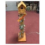 LIGHTED WELCOME BIRD HOUSE DECORATION