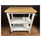 PORTABLE KITCHEN WORK CART ON WHEELS
