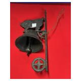 CAST IRON PIG DINNER BELL-STAND IS APPROX 15.25"