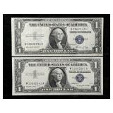 1935 E & 1957 A (CRISP) $1 SILVER CERTIFICATES