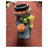 CERAMIC WITCH STANDING CANDY DISH APPROX 28"