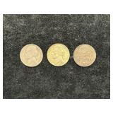 (3) SILVER WAR NICKELS-1945 (P),1944 (P) &1943 (P)