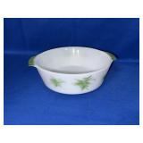 FIRE KING NO 439 OVENPROOF GREEN & WHITE BOWL
