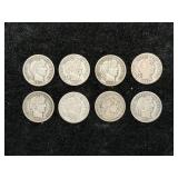 (8) SILVER US BARBER DIMES