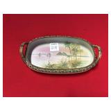 HAND PAINTED NIPPON HANDLED DISH-TROPICAL