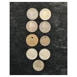 (9) EARLY DATE U.S. COINAGE