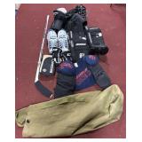 HOCKEY ITEMS: SHER-WOOD STICK, SUPRA 270 PADS,