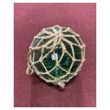 NAUTICAL GLASS FISHING FLOAT WITH ROPE