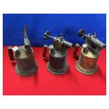 (3) VINTAGE BLOW TORCHES (1) MARKED TURNER