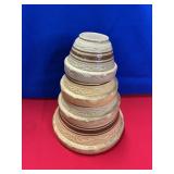 VINTAGE R.R.P. (4) BOWL POTTERY SET (SOME CHIPS)