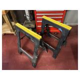 PORTABLE PLASTIC FOLDING SAWHORSES