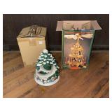 CHRISTMAS CANDLE TOWER & HOLIDAY TREE W/TRAIN