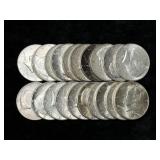 ROLL OF 1964 SILVER KENNEDY HALVES $10 FV