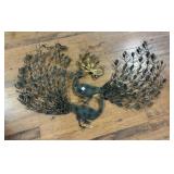 (PAIR) METAL PEACOCK WALL DECORATIONS