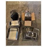 MOSTLY LIDS W/SOME STAINLESS STEEL PREP FOOD BINS