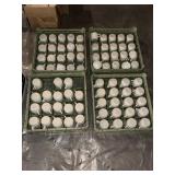 (4) DISHWASHING TRAYS WITH CREAM COFFEE/TEA CUPS