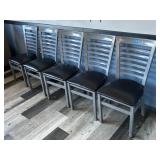 (5) SILVER AND BLACK WOODEN REFINISHED CHAIRS