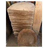 STACK OF WOODEN CHAIR SEATS