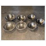 (7) STAINLESS STEEL MIXING BOWLS