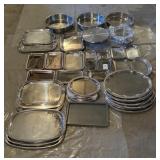 STAINLESS/PLATED SERVING TRAYS, CAKE STAND &