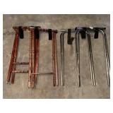 (4) TRAY STANDS: (2) WOODEN & (2) METAL