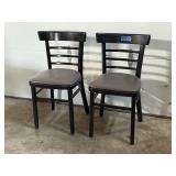 (2) BLACK AND DARK GRAY WOODEN CHAIRS