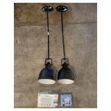 (2) HANGING PENDULUM STYLE LIGHTS & BULBS