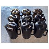(9) PLASTIC PITCHERS