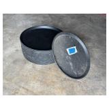 STACK OF ROUND SERVING TRAYS 14"